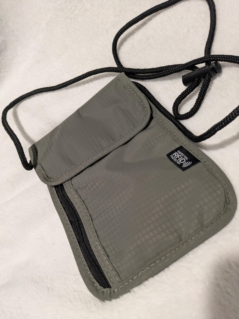 Source Unknown Gray Travel Neck Wallet with RFID